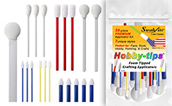 Swab-its® Hobby-Tips™ 20-Piece Premium Applicator Kit Foam Tipped Crafting Applicators - Face, Rock, Hobby, Painting, Crafts