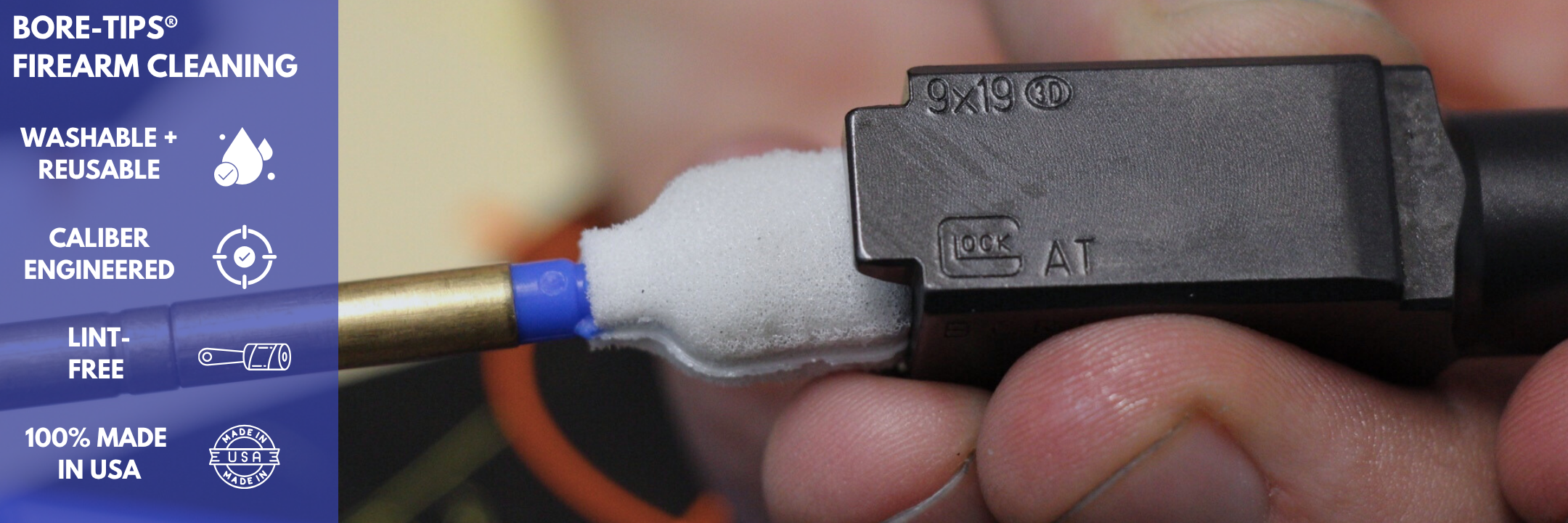 Swab-its Bore-tips are the ultimate firearm cleaning product that offers 360 degree cleaning of your firearm available in all calibers!