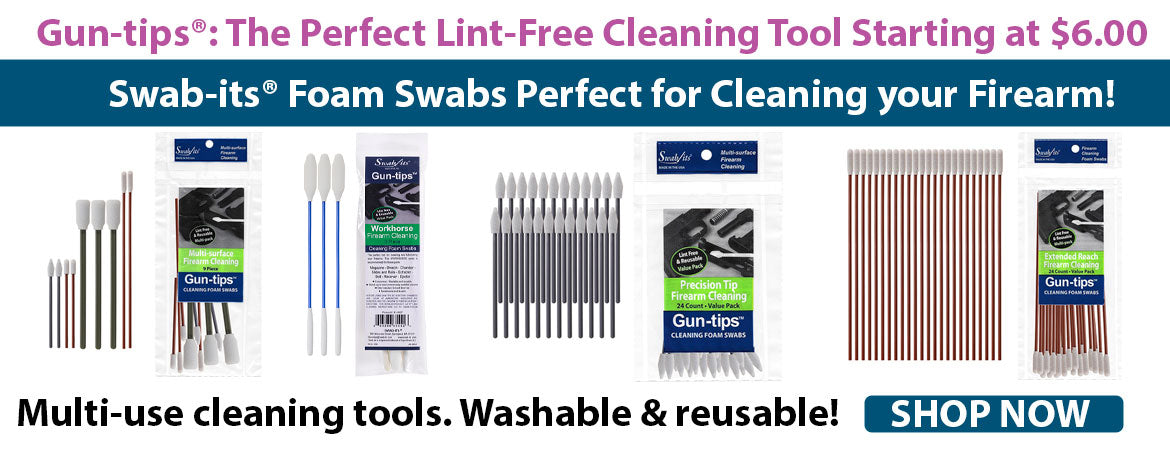 Swab-its Gun-tips the perfect firearm cleaning tool for cleaning your firearm. Cleaning magazines, action areas, wells and more. Washable and reusable. 