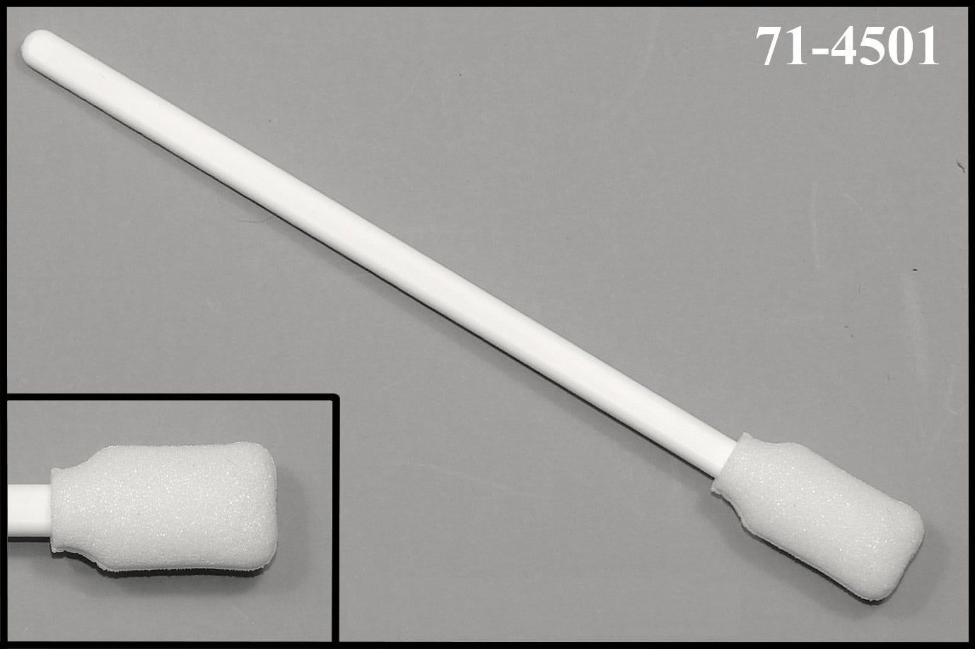 71-4501: 5.063” Overall Length Foam Swab with Narrow Rectangular Foam Mitt and Polypropylene Handle