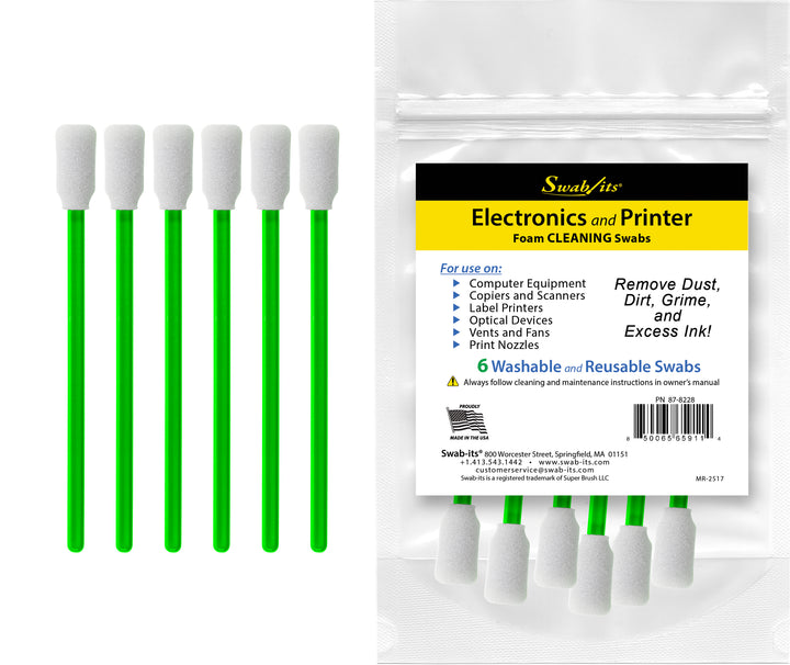 Swab-its® Printer &amp; Electronics Cleaning Foam Swabs – 6-Piece Pack | 87-8228