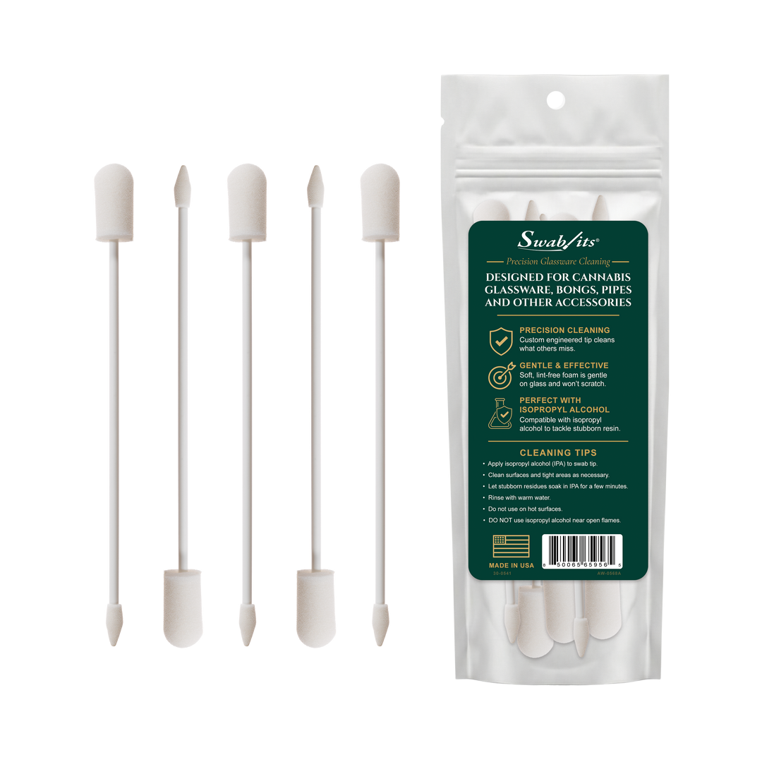 Swab-its® Downstem &amp; Bong Cleaning Foam Swabs 5 Pack (Case of 6)