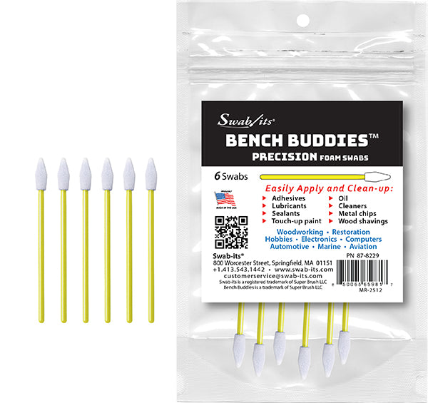 Swab-its® Bench Buddies® Precision Foam Applicators – 6 Bag Case | 87-8229-HW