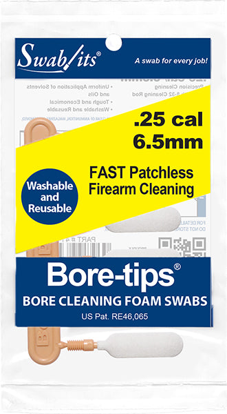 (Brand New) .25cal/6.5mm Gun Cleaning Bore-tips® by Swab-its: Barrel Cleaning Swabs: 41-6501