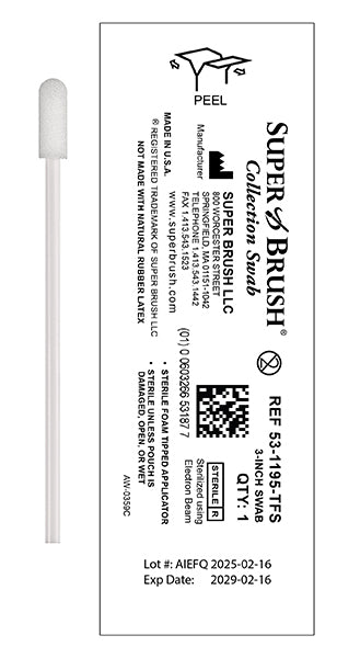 NEW Sterile Sample Collection Foam Swabs – 3” Mini Tip | Case of 2,200 | 53-1195-TFS-CS