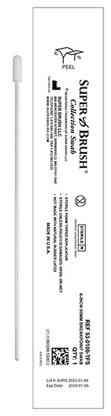 (New) Case of 1,500 Swabs - 6" Small Mitt 50mm Breakpoint Sterile Sample Collection Swab: 53-0100-TFS-CS
