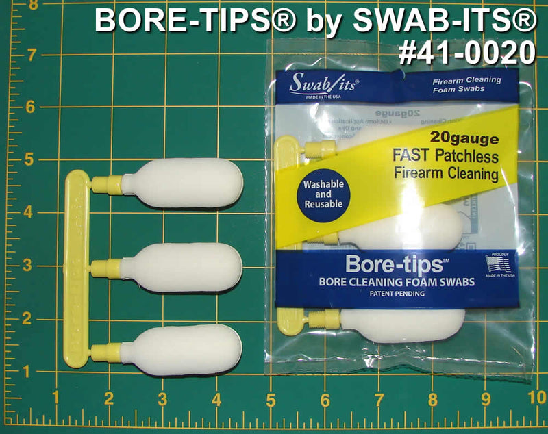 (Single Bag) 20 Gauge Barrel Cleaning Bore-tips® by Swab-its® Barrel Cleaning Swabs: 41-0020