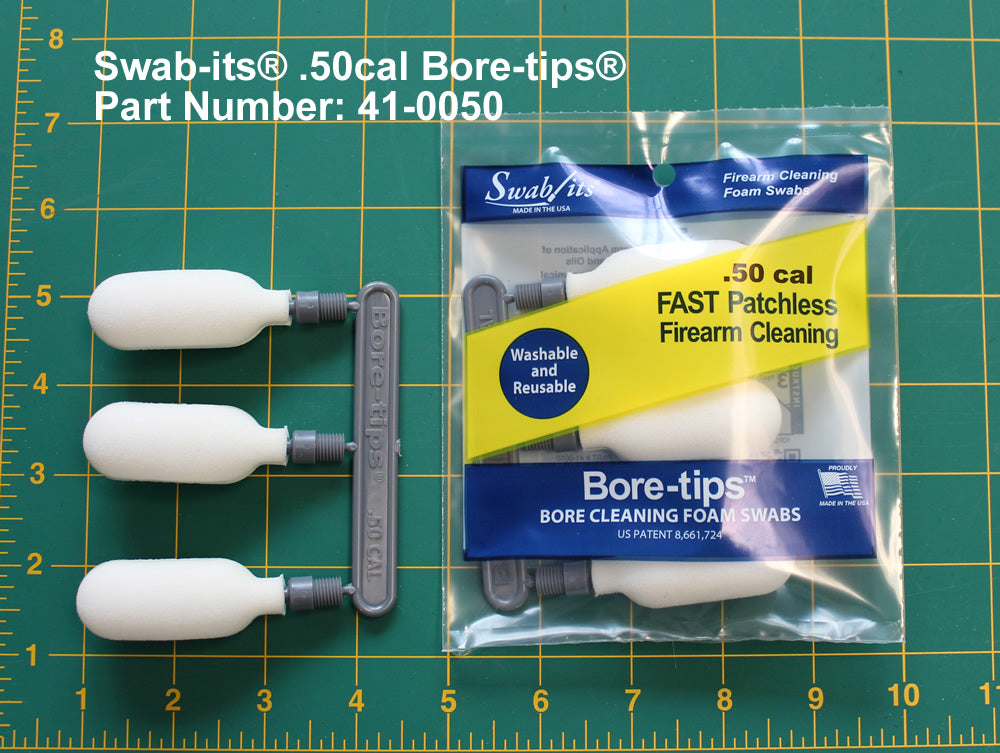 (12 Bag Case) 28 Gauge/.50cal Gun Cleaning Bore-tips® by Swab-its®: Barrel Cleaning Swabs: 41-0050-12-2