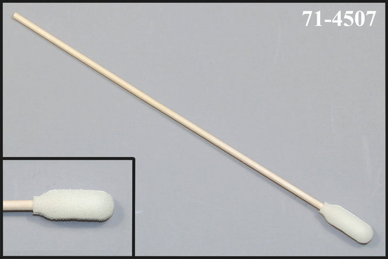 (Pytel 500 tamponů) 71-4507: 6 ”pěnový tampon o celkové délce 6 cm s úzkou pěnovou rukavicí přes bavlněný pupen a bříza