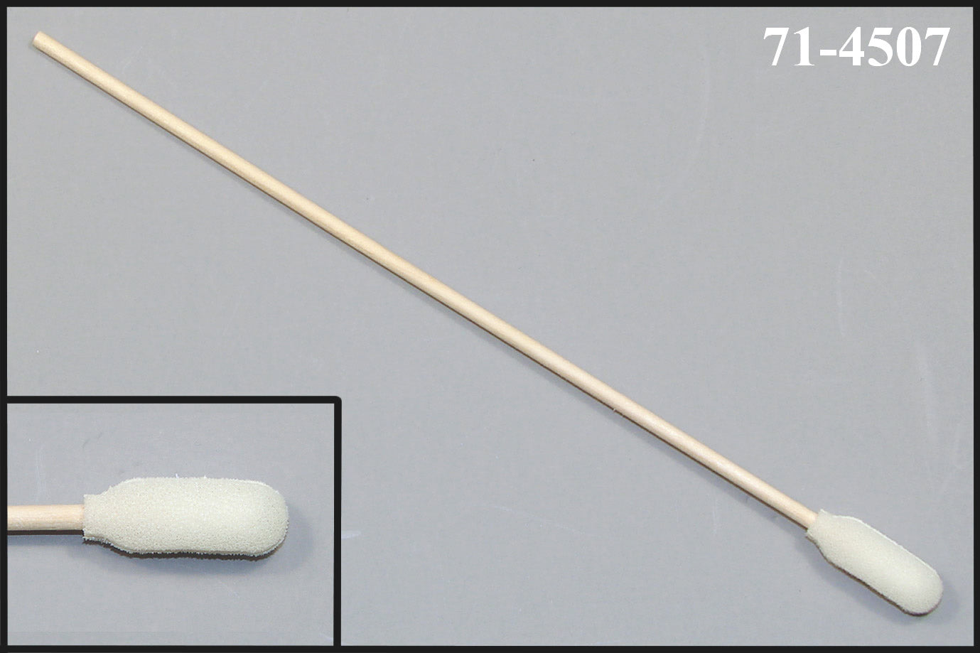 71-4507: 6” Overall Length Foam Swab with Narrow Foam Mitt Over Cotton Bud and Birch Wood Handle engineered for precision cleaning and application