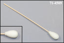 (Bag of 50 Swabs) 71-4509: 6” Overall Length Swab with Teardrop Shaped Mitt Over Cotton Bud and Birch Wood Handle