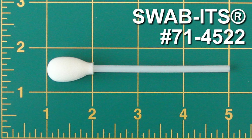 71-4522: 4” Overall Length Swab with Teardrop Shaped Foam Mitt made for medical, industrial,  specialty cleaning industries