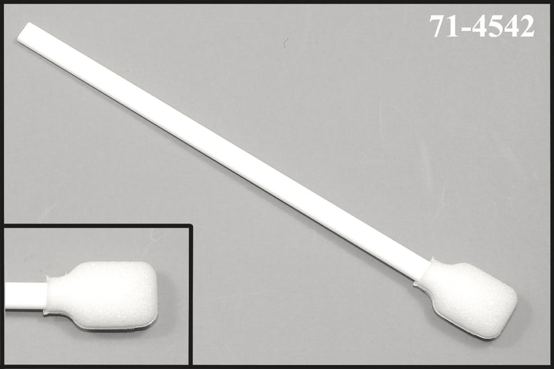 (Bag of 500 Swabs) 71-4542: 6” overall length swab with wide rectangular foam mitt and polypropylene handle.