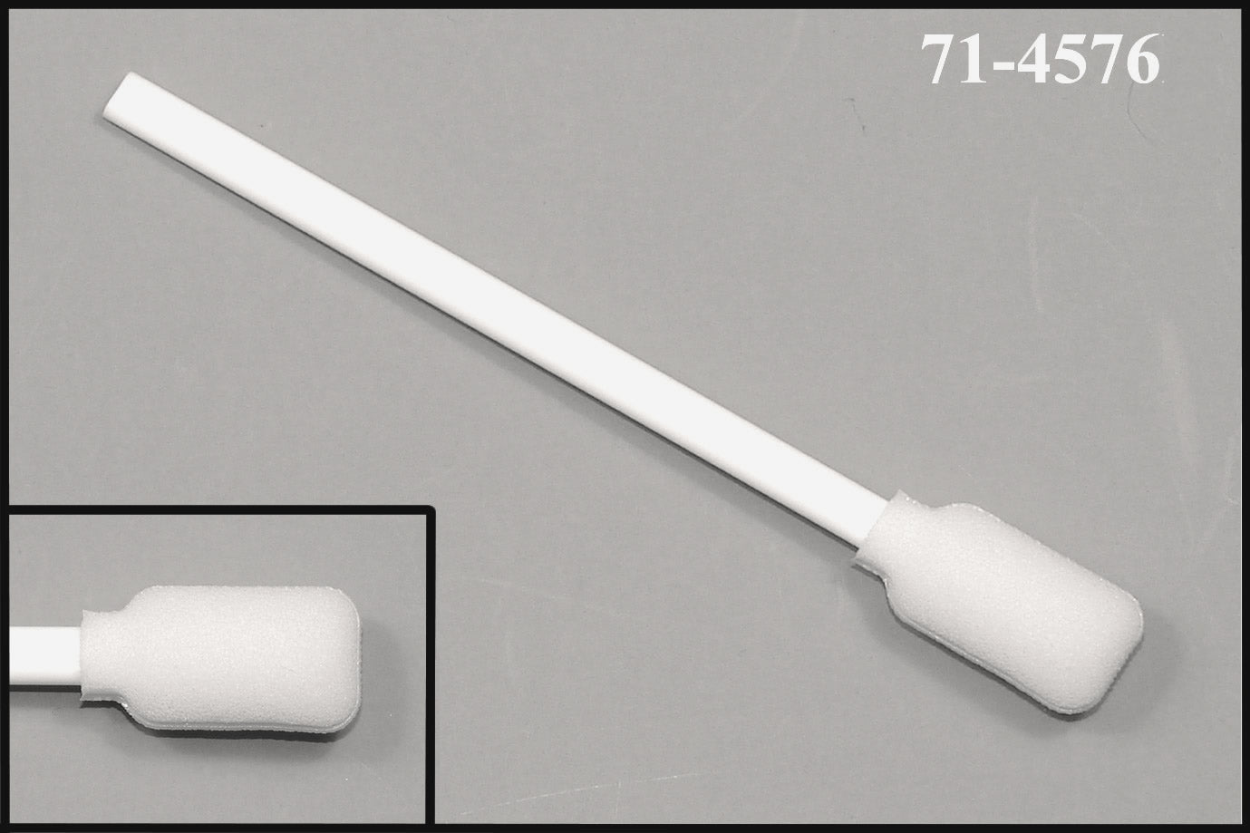 71-4576: 4.06” Rectangular Foam Mitt Swab on Extruded Polypropylene Plastic Handle 