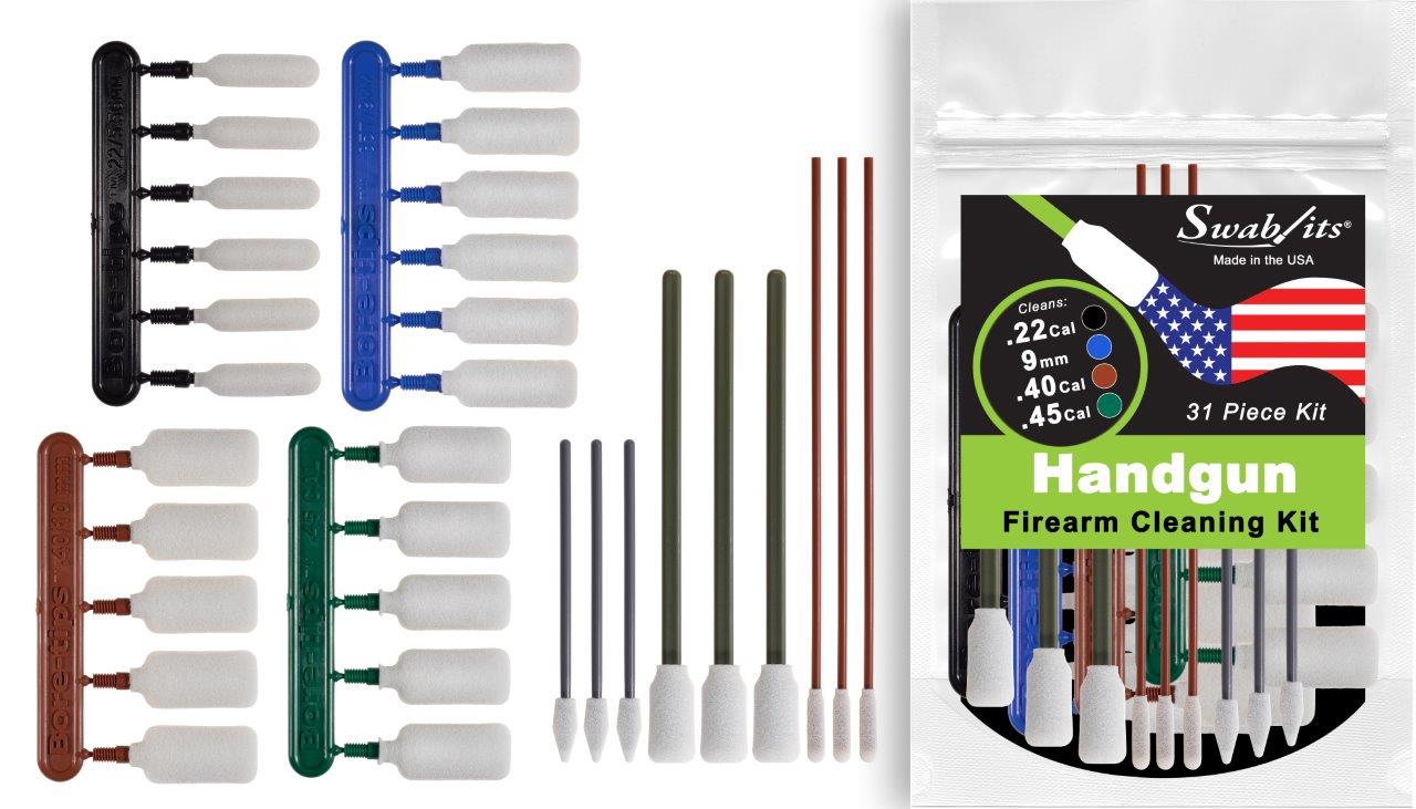 Swab-its® .22cal/.357cal/.40cal/.45cal Handgun Firearm Cleaning Kit: 87-9902