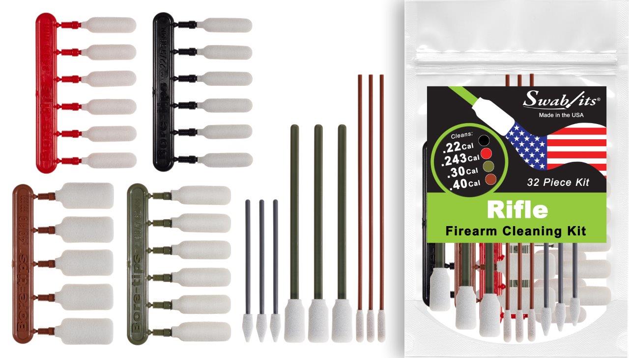 Swab-its® .22cal/.243cal/.30cal/.40cal Rifle Firearm Cleaning Kit: 87-9904