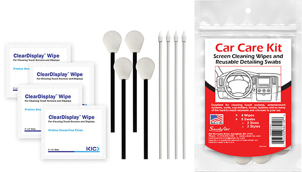 Swab-its® 12-piece Car Care Kit with Screen Wipes & Reusable Detailing Swabs: 87-8210