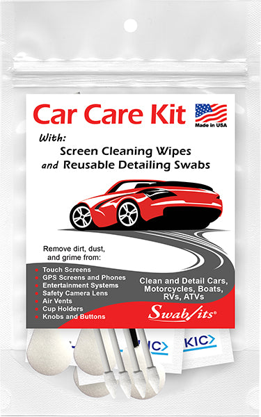 Swab-its® 12-piece Car Care Kit with Screen Wipes & Reusable Detailing Swabs: 87-8210