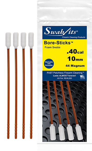 .40cal/.44cal/10mm/410 One-Piece Rod W/Swab Cleaning Tool Bore-Sticks™ by Swab-its®: 43-4009