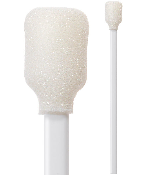 71-4542: 6” overall length swab with wide rectangular foam mitt and polypropylene handle. 