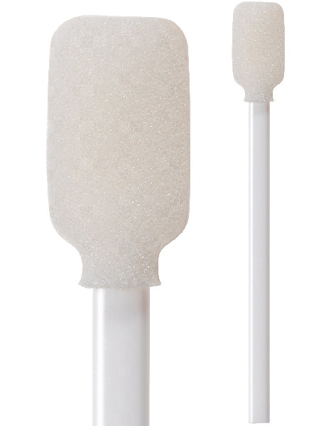 71-4576: 4.06” Rectangular Foam Mitt Swab on Extruded Polypropylene Plastic Handle