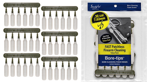 (Value Bag) .30cal/7.62mm Gun Cleaning Bore-tips® by Swab-its®: Barrel Cleaning Swabs: 41-3006