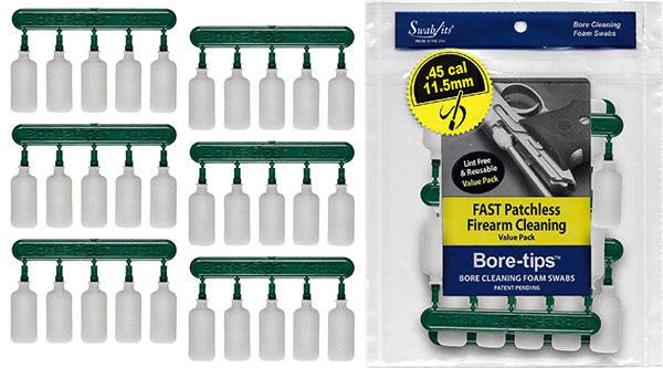 (Value Bag) .45cal Gun Cleaning Bore-tips® by Swab-its®: Barrel Cleaning Swabs: 41-4506